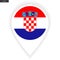 Croatia marker icon with shadow on white background