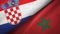Croatia and Morocco two flags textile cloth, fabric texture