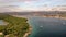 Croatia - Murter town from drone view, its located on the coast