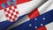 Croatia and Netherlands Antilles two flags textile cloth, fabric texture