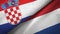 Croatia and Netherlands two flags textile cloth, fabric texture