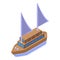 Croatia sea ship icon isometric vector. Cute culture