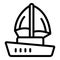 Croatia sea ship icon outline vector. City skyline