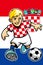 Croatia soccer player with flag background