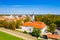 Croatia, town of Sisak, aerial view from drone of the old town center