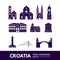 Croatia travel destination grand vector illustration.