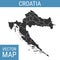 Croatia vector map with title