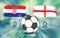 Croatia vs England. football ball icon on Croatian and England f