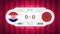 Croatia vs Morocco Match Design Element. Flag icons isolated on stylized red striped background. Football Championship Competition