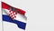 Croatia waving flag animation on flagpole.