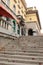 CROATIA, ZAGREB, DOLAC MARKET - JULY 28, 2019; Statue of market woman `Kumica Barica`