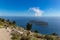 The Croatian coast and Adriatic sea from Dubrovnik`s shoreline