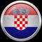 Croatian flag glass button vector illustration