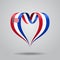 Croatian flag heart-shaped ribbon. Vector illustration.