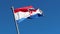 Croatian flag on a pole waving in the wind,