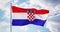 Croatian flag waving in the wind shows croatia symbol of patriotism - 4k 3d render