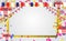 Croatian flags and Croatian balloons garland with confetti on white celebration background template with confetti and ribbons.