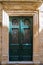 Croatian green wooden vintage door