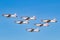 Croatian military aerobatic display team Wings of Storm Pilatus PC-9 turboprop performing at the airshow on Kleine-Brogel Airbase