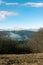 Croatian mountain with fog and blue sky