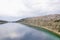 Croatian shoreline, islands and clouds in the sunny day.Typical rocky coast of Croatia by the Adriatic Sea