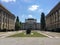 Croatian State Archive and statue of writer Marko Marulic