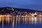 Croatian town Sibenik at dusk