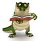 Croc reading book