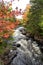 Croches waterfall in autumn. Mont Tremblant National Park. Indian Summer. Canada