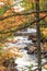 Croches waterfall in autumn. Mont Tremblant National Park. Indian Summer. Canada