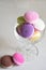Crochet amigurumi french macarons. Toy for babies or trinket. Handmade gift. Income from hobby. DIY crafts concept