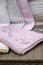 Crochet Baby Blanket in Pink Closeup