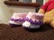 Crochet Baby Slippers Purple Pink