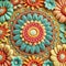 Crochet Flower Background, Handmade Knitting Design, Hobby Illustration, Generative Ai Illustration