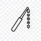 crochet hook vector linear icon isolated on transparent background, crochet hook transparency concept can be used for web and mobi