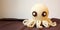 crochet plushie octopus with copy space