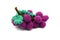Crochet red purple wine grape on background. tinker in