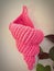 Crochet spiral shell basket with a hanger