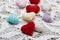 Crochet valentine hearts