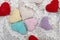 Crochet valentine hearts