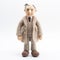 Crocheted Doll: Dark Beige Man In Detailed Science Academia Attire