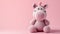Crocheted hippopotamus toy vibrant backdrop, handcrafted and adorable, Ai Generated