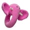 Crocheted pink elephant toy isolated