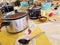 Crock pots in chili cook off contest