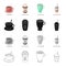 Crockery, kitchen, sets, and other web icon in cartoon style.Chocolate, drink, lableware icons in set collection.