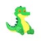 Crocodile animal cartoon alligator character green zoo wildlife reptile predator illustration.