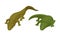 Crocodile as Green Predatory Semiaquatic Reptile Vector Set