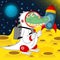 Crocodile astronaut on moon