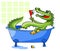 Crocodile in a bathtub
