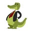 Crocodile business man vector portrait